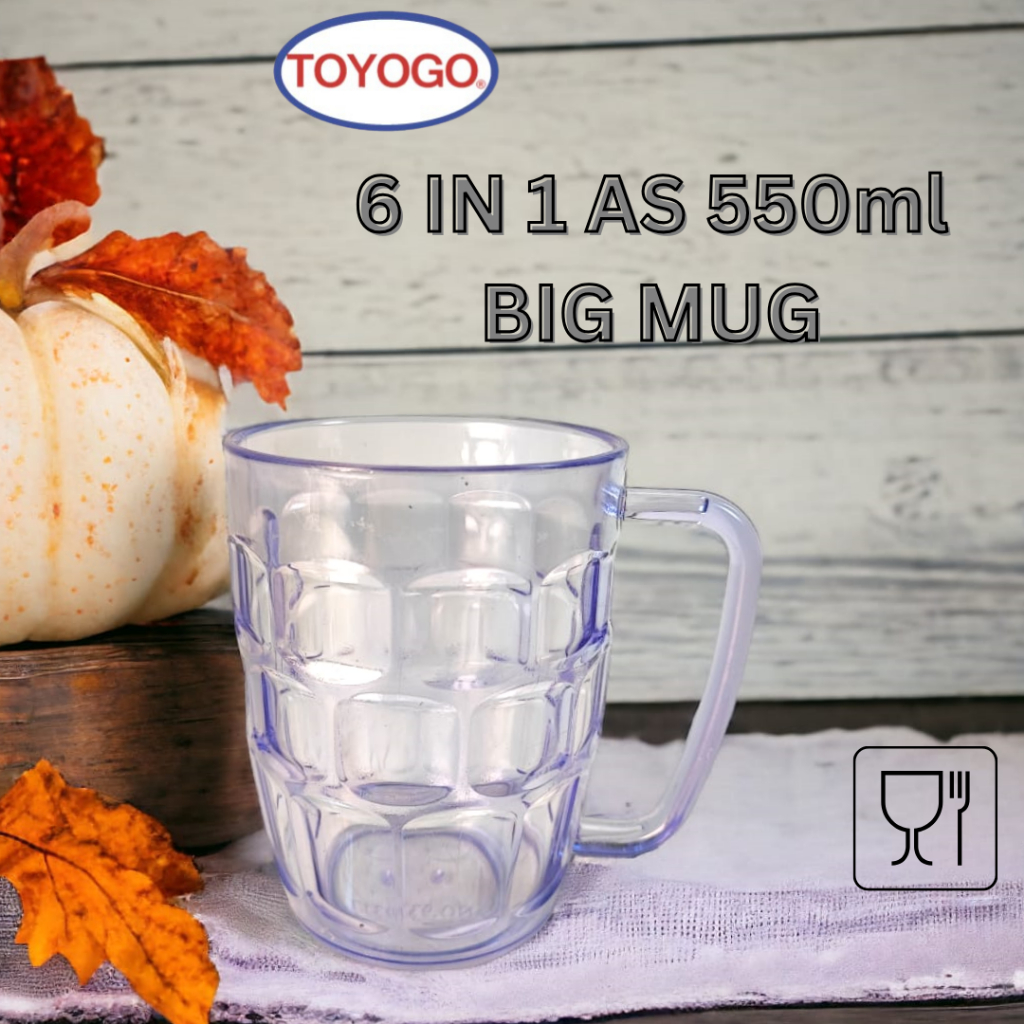 TOYOGO 9317 AS PLASTIC 6PCS CUP/MUG/AS BIG CUP /MUG WITH HANDLE/PLASTIC ...