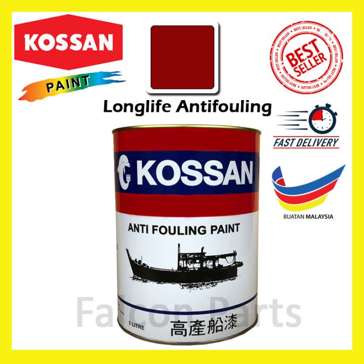5L KOSSAN ANTI FOULING TIE COAT TRANSVINYL SEALER ( 2.58 RED BROWN ...