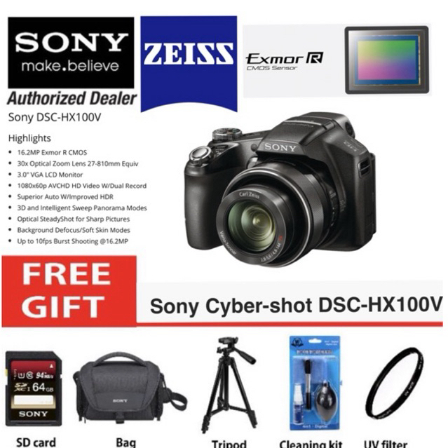 SONY CYBERSHOT DSC-HX100V 16.2MP EXMOR R CMOS SENSOR 30x SONY CYBERSHOT DSC-HX100V 16.2MP EXMOR R CMOS SENSOR 30x