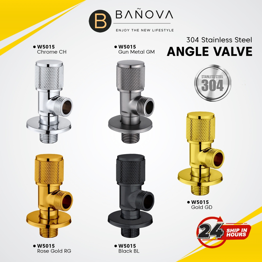 BANOVA ITTO SUS 304 Stainless Steel Bathroom Angle Valve Basin Tap Bib ...