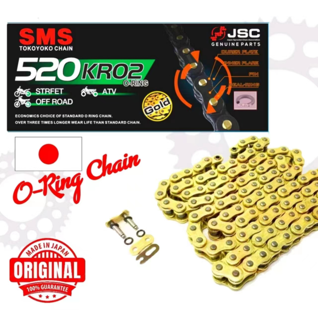 SMS KRO2 O RING CHAIN 520-120L MADE IN JAPAN ORIGINAL CBR250 TZR250 R25 ...