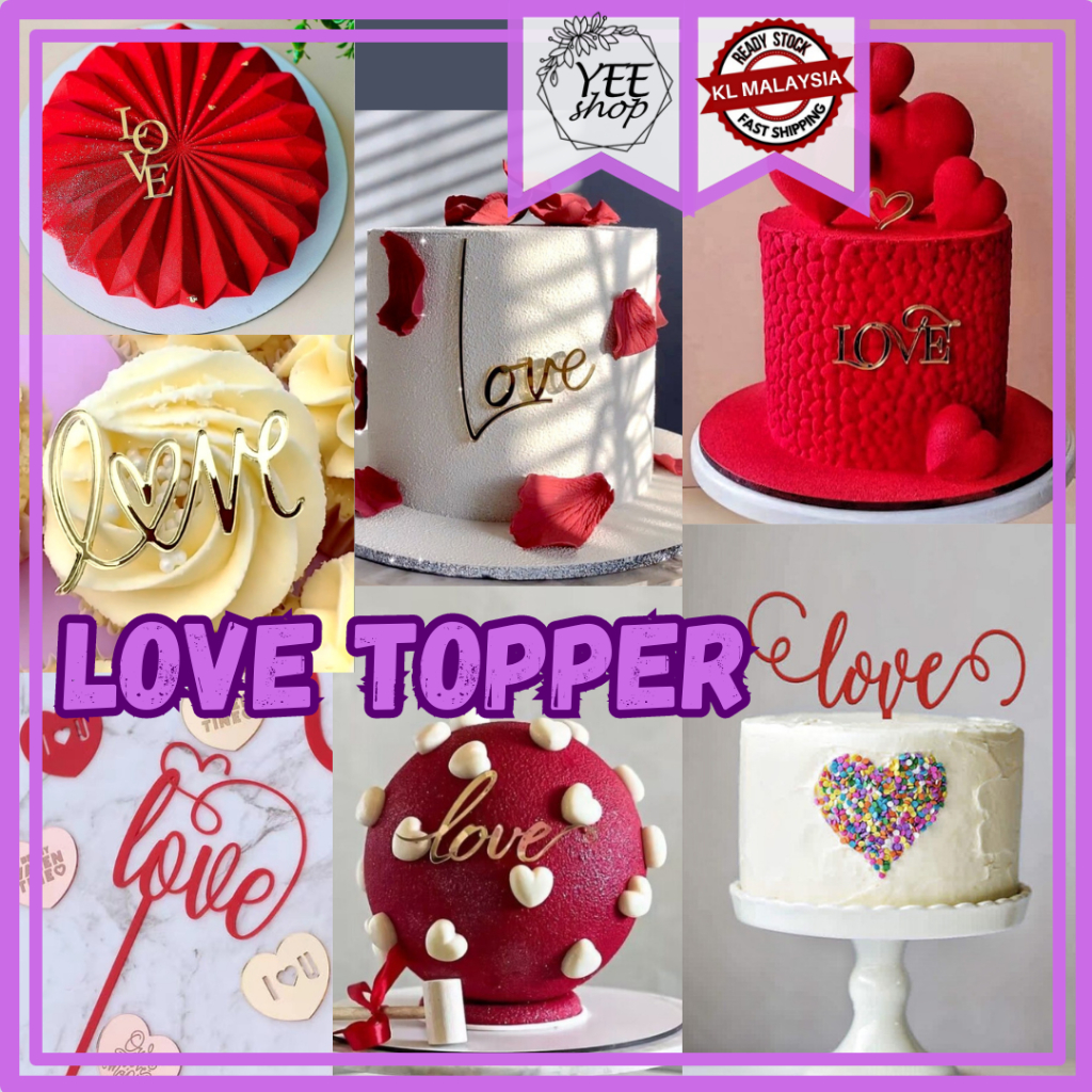 | Cake Decoration | Valentine LOVE Theme Wedding Anniversary Acrylic ...