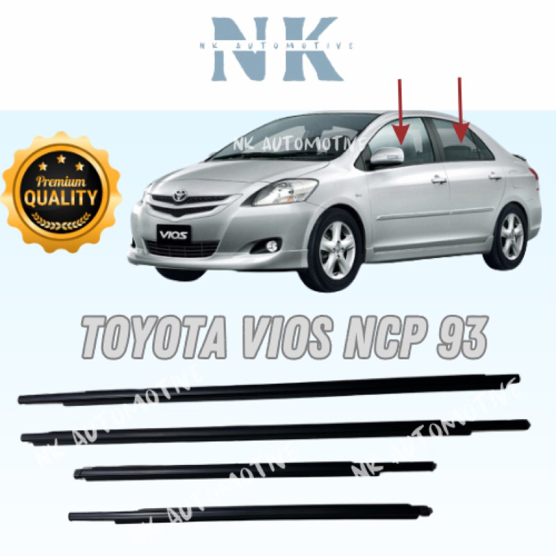 VIOS NCP 93 WEATHER STRIP/ OUTER MOLDING /DOOR GLASS MOULDING | Shopee ...