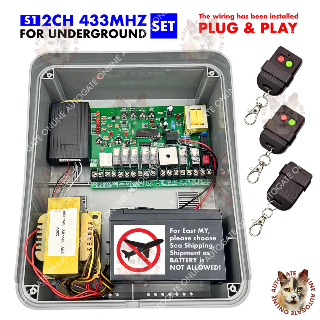 Underground Control Panel Set with 3x Remote 2 Channel 433MHZ - S1 ...