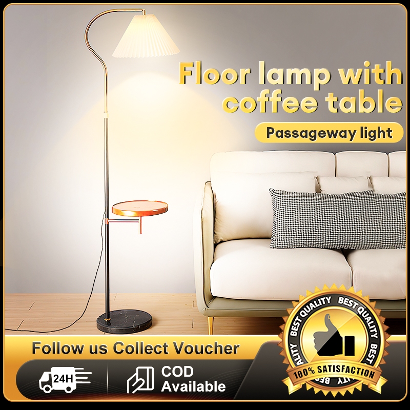 Modern Floor Stand Lamp with Side Table Lampu Hiasan Lantai Modern ...