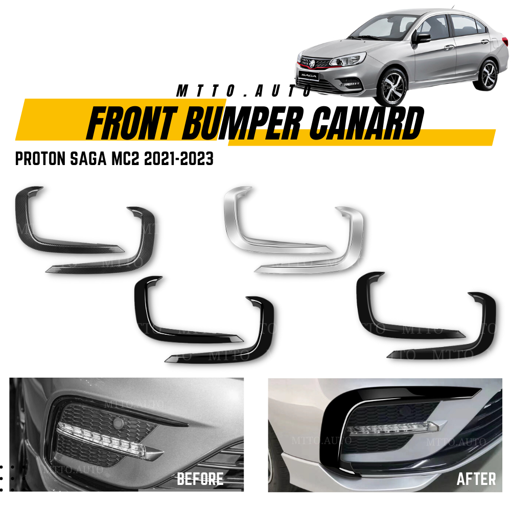 MTTO Proton Saga MC2 2021-2023 Exterior Car Front Bumper Canard Trim ...