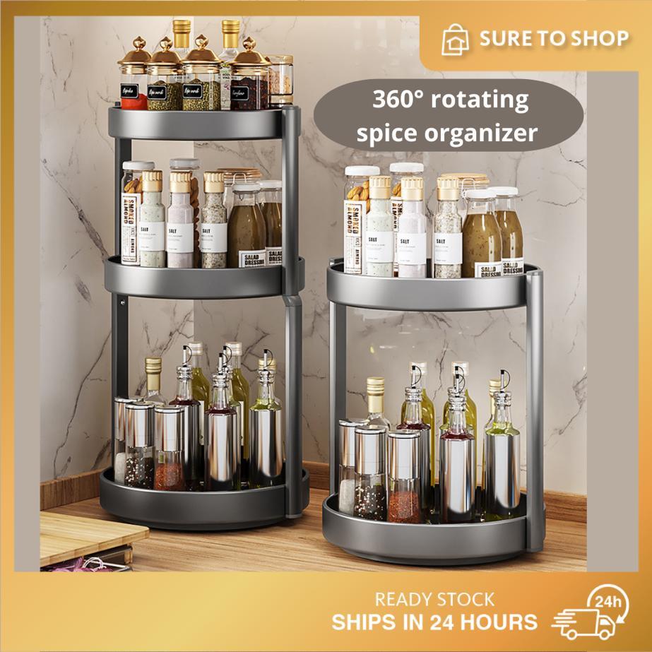 Kitchen Rack 30cm 360° Rotatable Multifunctional Rack Countertop Corner ...