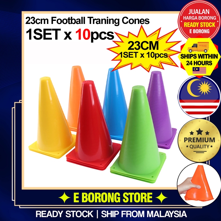 【E BORONG】10pcs 23cm Skittle Cone / Sport Cone 9' (1 Set 10 Pcs ...