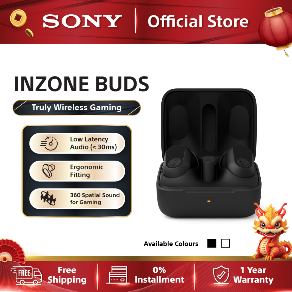 Sony INZONE Buds Truly Wireless Noise Cancelling Gaming Earbuds, 12 Hour  Battery, for PC, PS5, 360 Spatial Sound, 30ms Low Latency, USB-C Dongle and