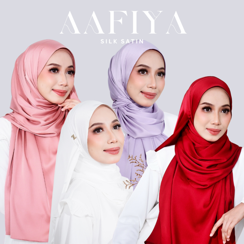Aafiya Satin Shawl Satin Silk 2 meter Satin Shawl Premium | Shopee Malaysia