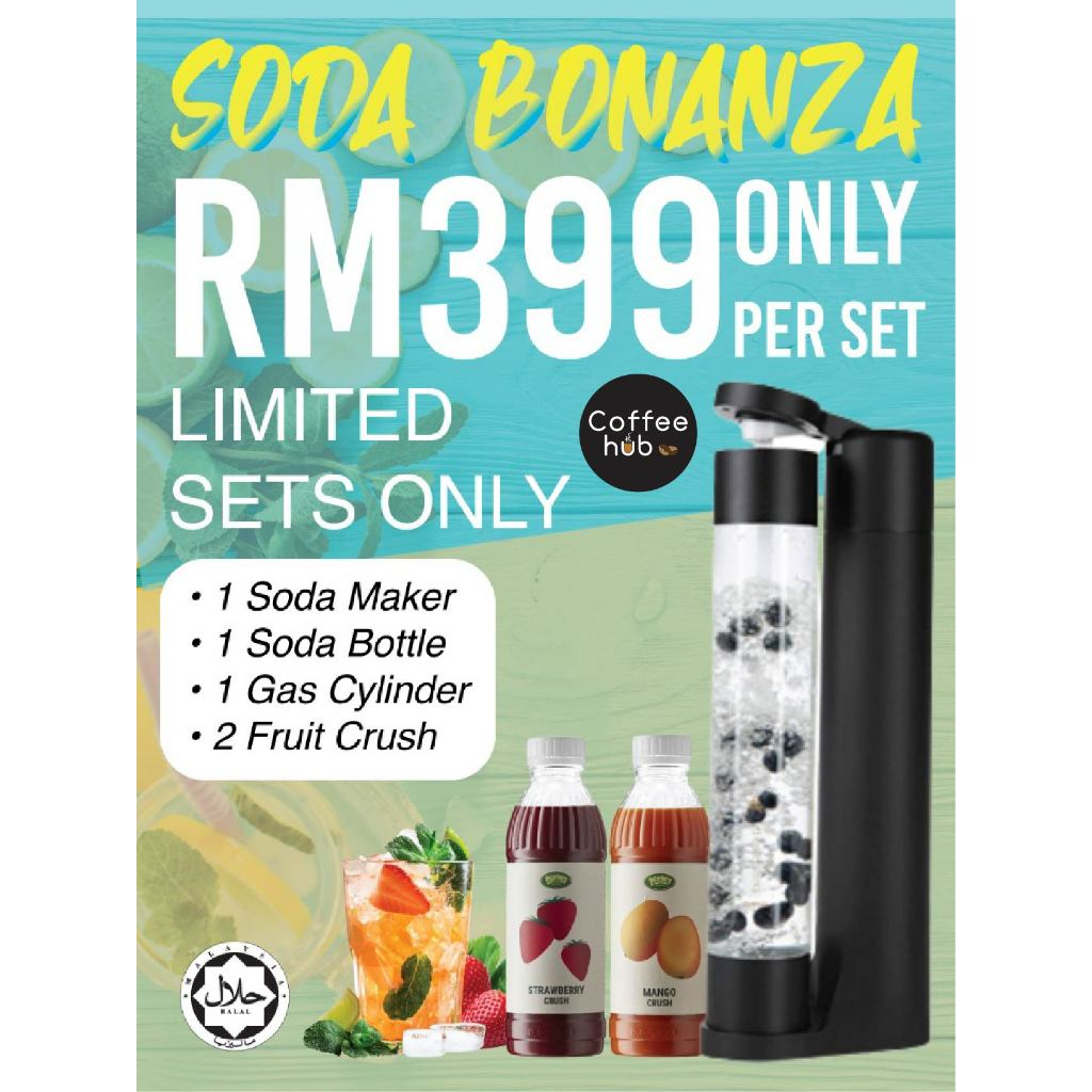 (Ready Stock)Soda Maker Sparkling Water Halal CO2 Tank Carbonated Water