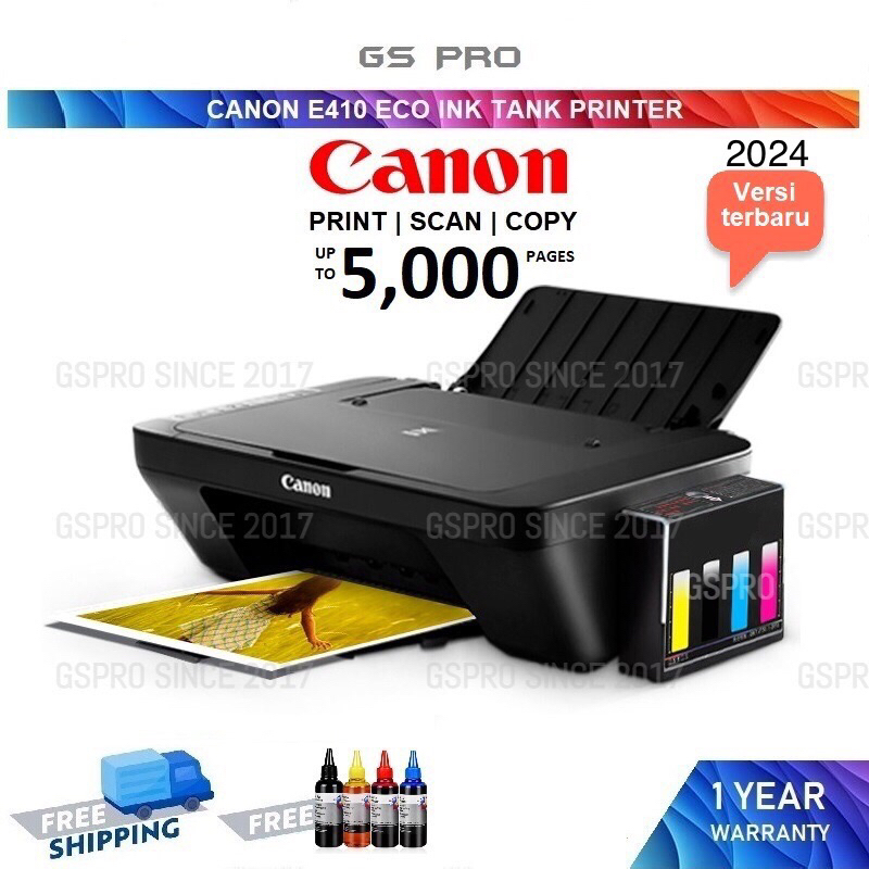 CANON PIXMA E410 ECO INK TANK PRINTER CISS [Print,Scan,Copy] Shopee