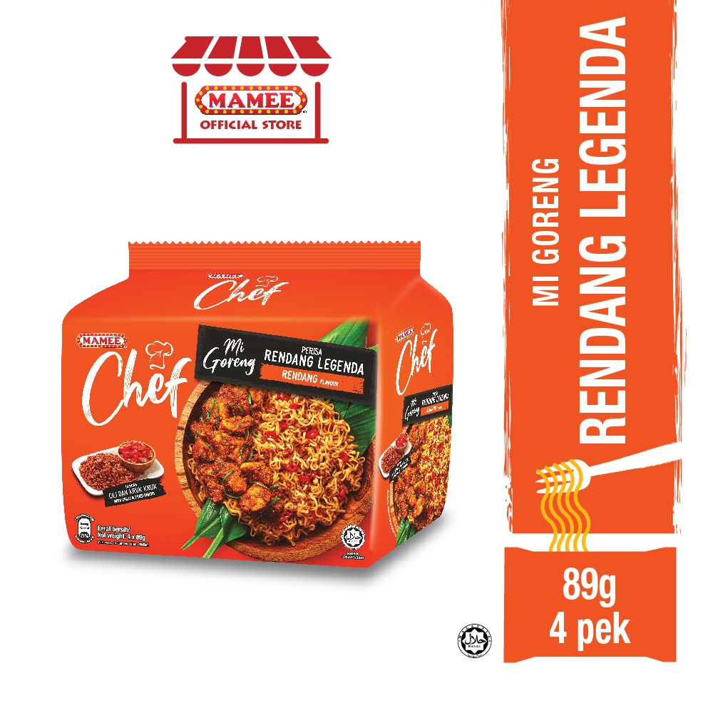 Mamee Chef Rendang Goreng Pack Noodles Packs Of 4 Shopee Malaysia