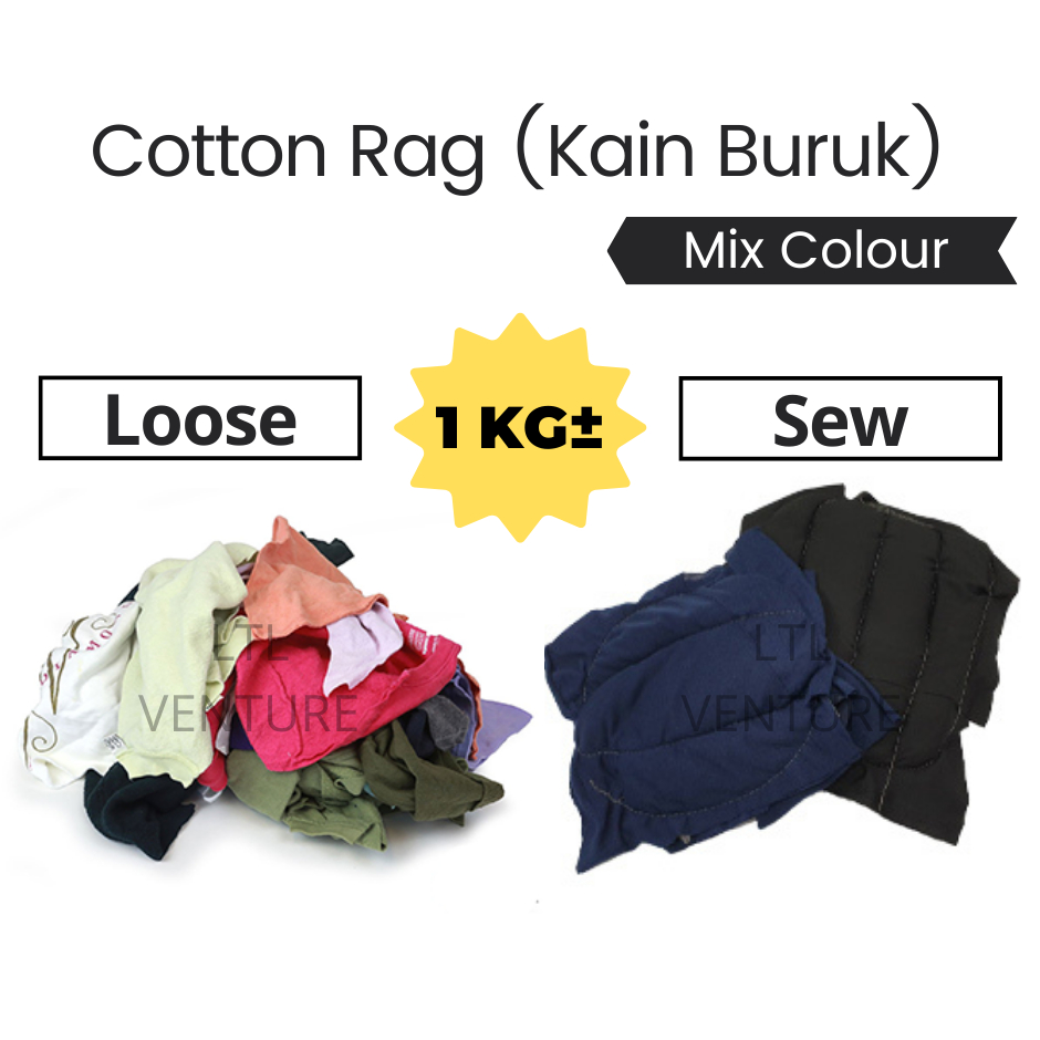 Cotton Rag Sew/Loose/Kain Buruk Jahit/Household Cleaning Cloths Machine ...
