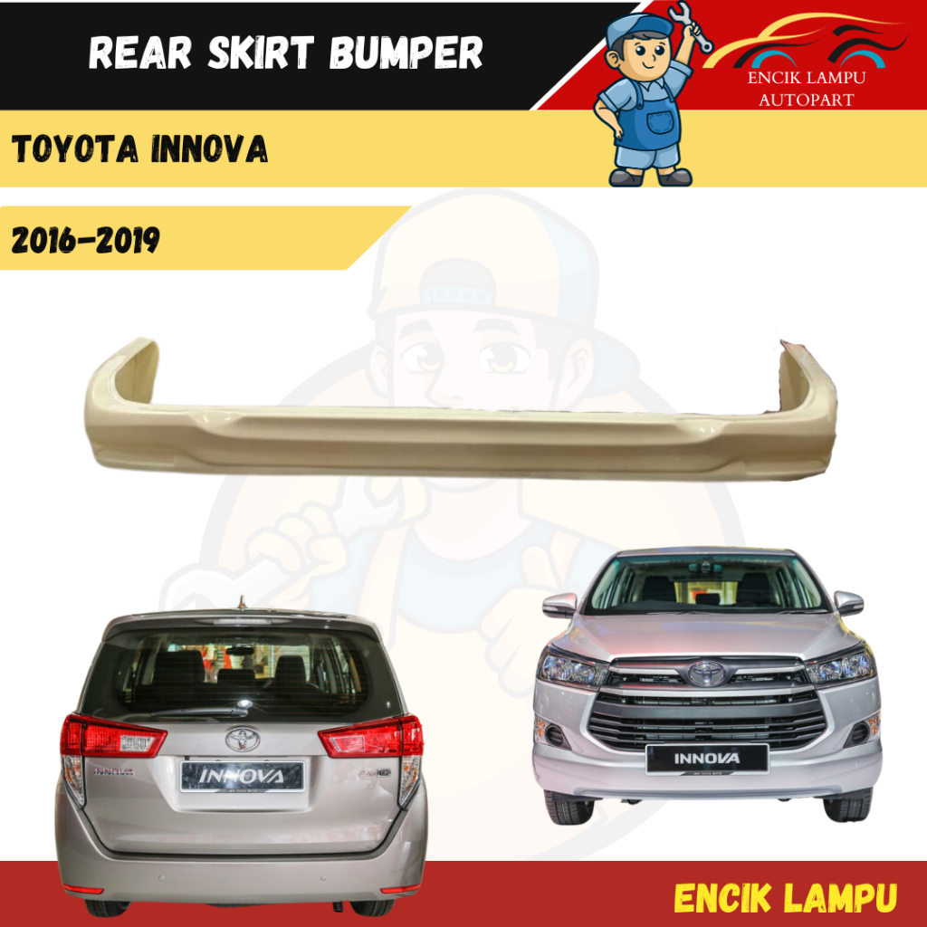 Toyota Innova 2017 Rear Bumper Skirt Belakang ABS Material 100% New ...