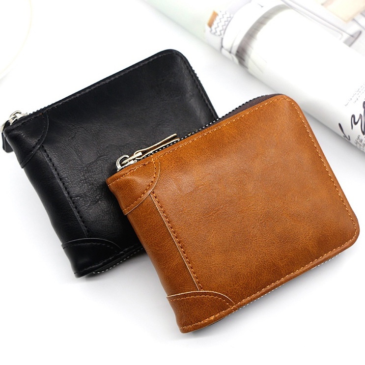 Choicemen S Short New Wallet Multi Card Men S Zipper Coin Purse Dompet Lelaki Pendek Zip