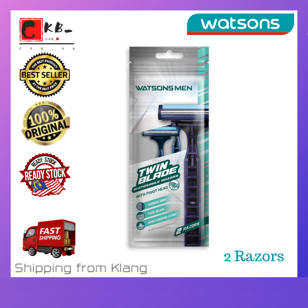 🔥Ready Stock🔥WATSONS Men Twin Blade Disposable Razors 2s / Watson ...