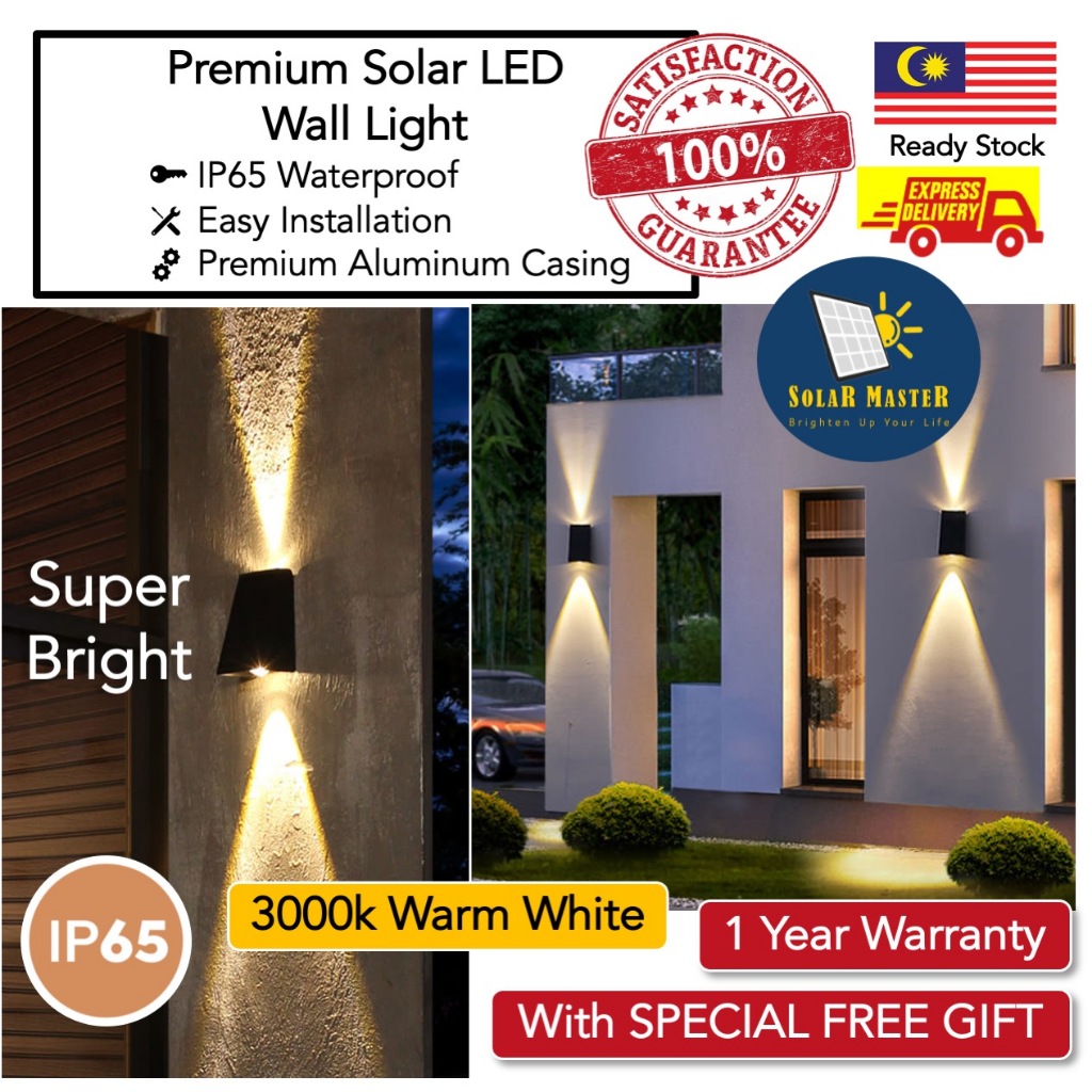 Solar Master Premium Outdoor IP65 Waterproof Solar Powered LED wall ...