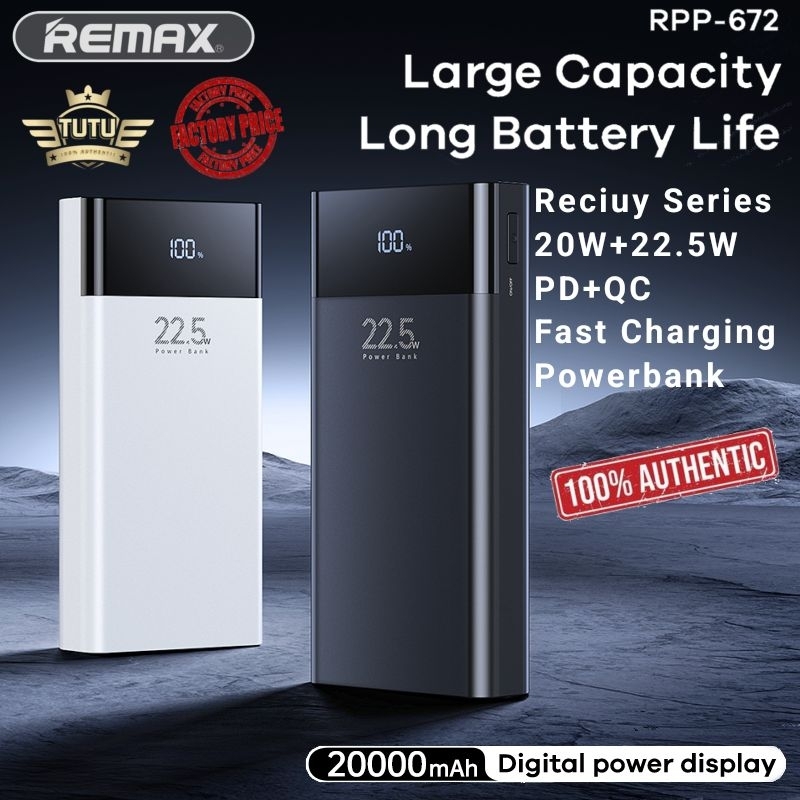 Remax 20000mAh RPP 672 Reciuy Series 20W+22.5W PD+QC Fast Charging ...