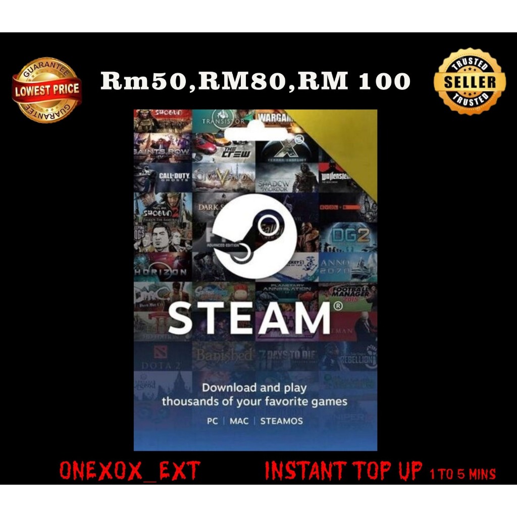 {MY} Steam Wallet Code | PC Game Steam Platform | MYR RM50 RM80 RM100 ...