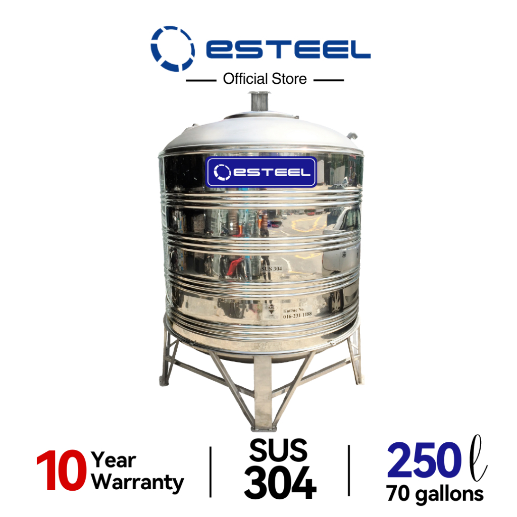 eSteel 250L / 70 Gallons Stainless Steel Water Storage Tank / Tangki ...