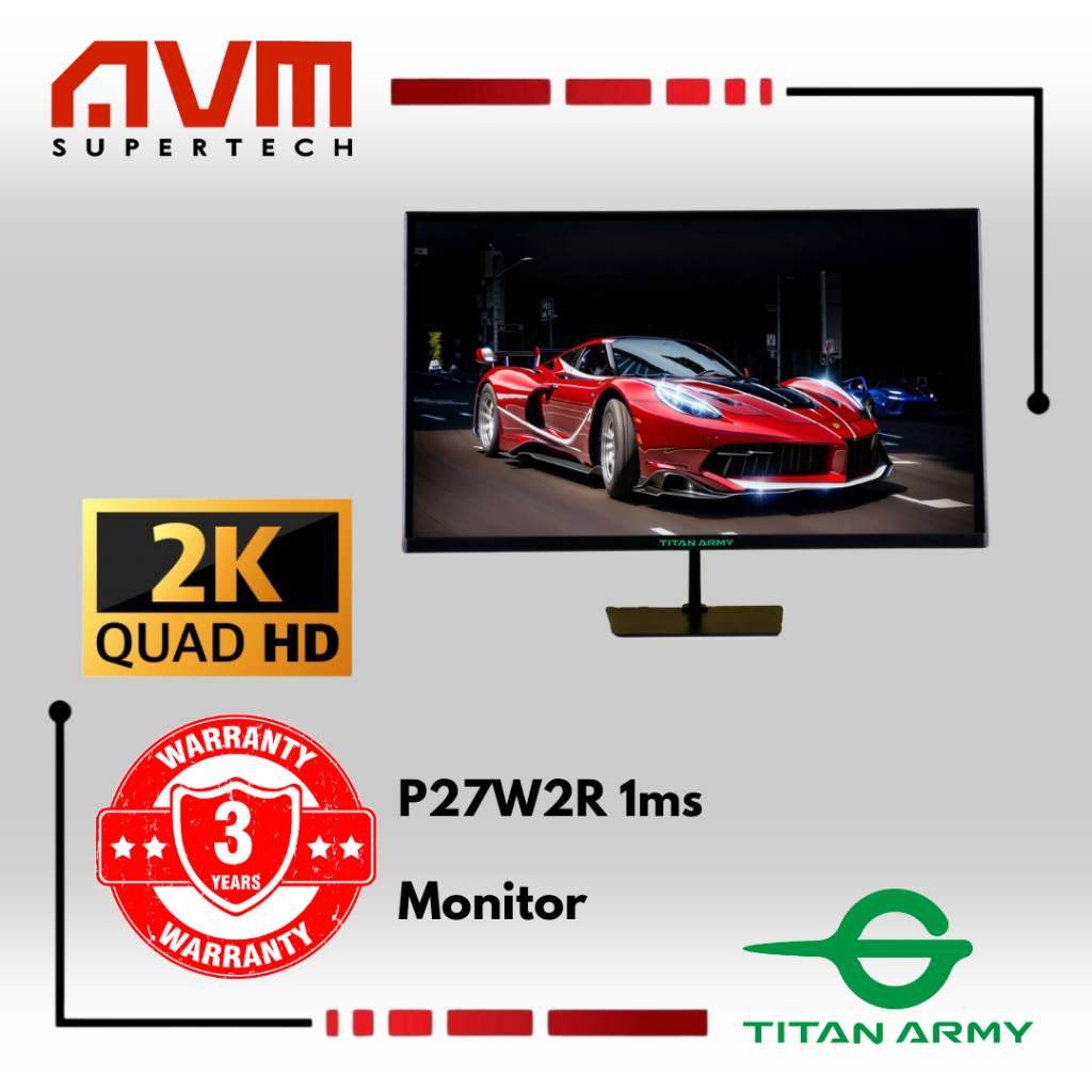 AVM TITAN ARMY 27 inch 2K QHD Fast IPS 180Hz 1ms Gaming Monitor (P27W2R ...