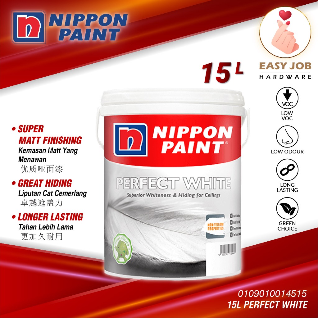 🔥 (Matt) Nippon Perfect White 15L Nippon White Paint Nippon Paint