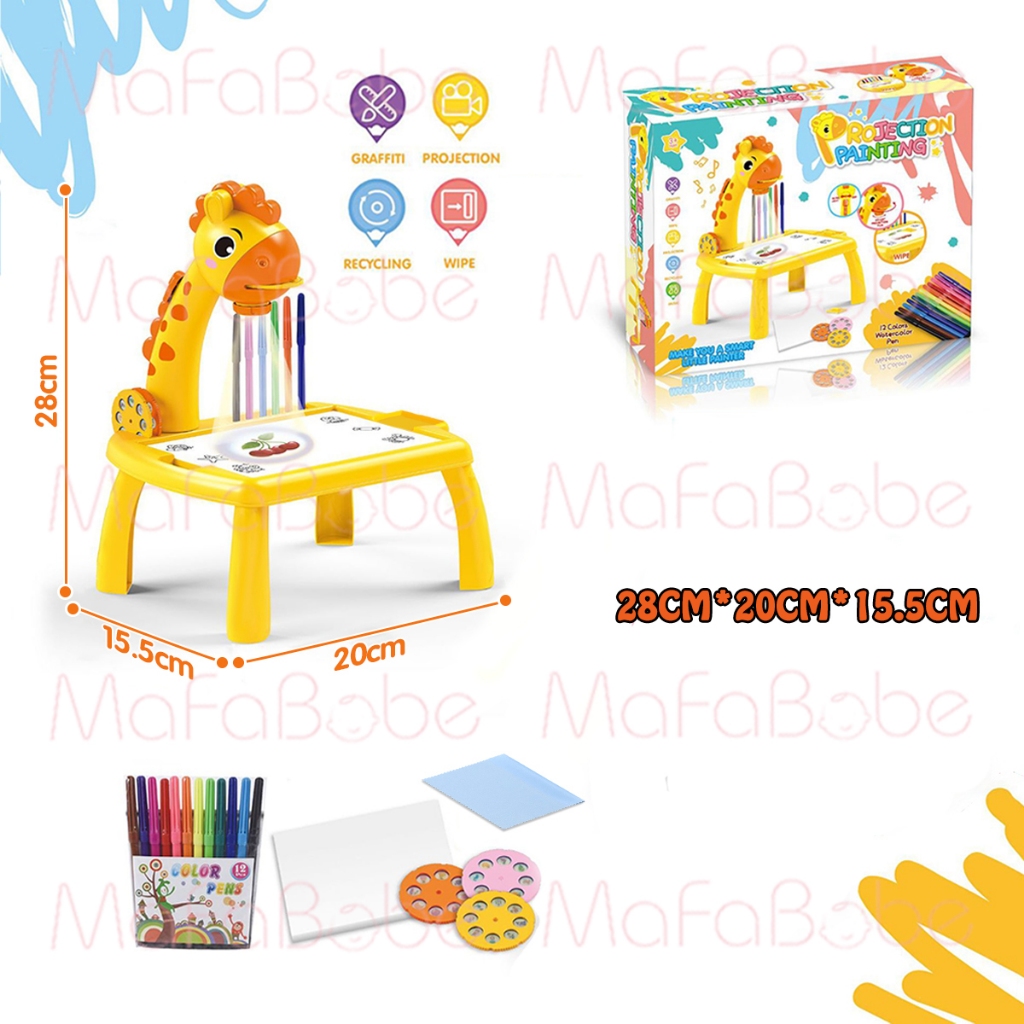 Children's Projector Drawing Table Mainan Budak Meja Melukis Giraffe ...