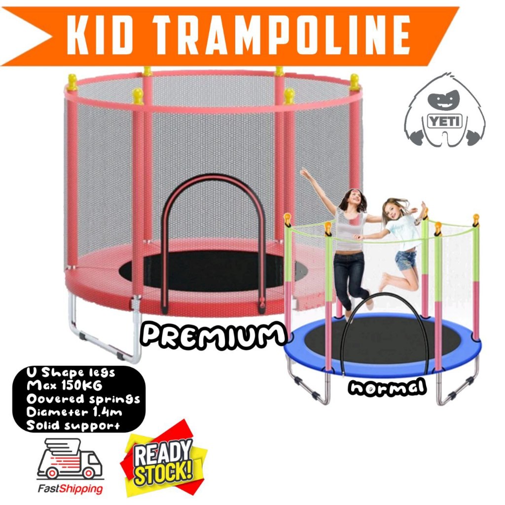 140cm Kids Trampoline Jumper Indoor Outdoor Children Bouncer Jumping ...