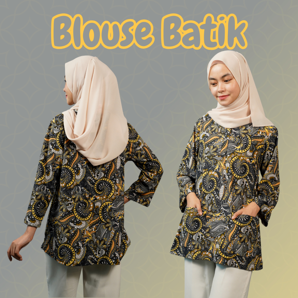 Blouse Woman Batik - with pocket and buttons or no button and no pocket ...