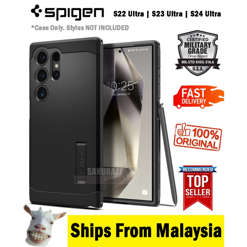 Ori] Spigen Tough Armor Stand Samsung Galaxy S24 Ultra / S23 Ultra Cover  Case Casing