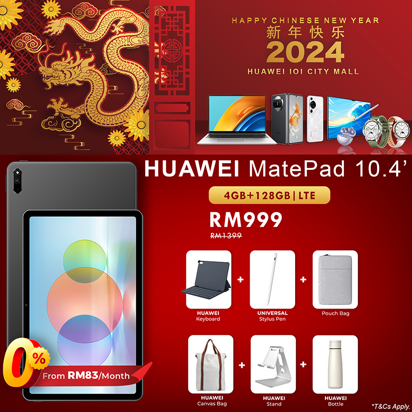 Huawei Matepad 10.4 LTE 4GB+128GB 1 Year Huawei Malaysia Warranty