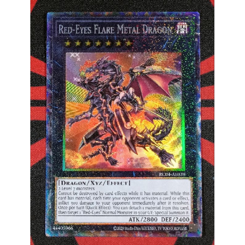 YUGIOH KONAMI RC04-AE039 Red-Eyes Flare Metal Dragon (Extra Secret Rare ...