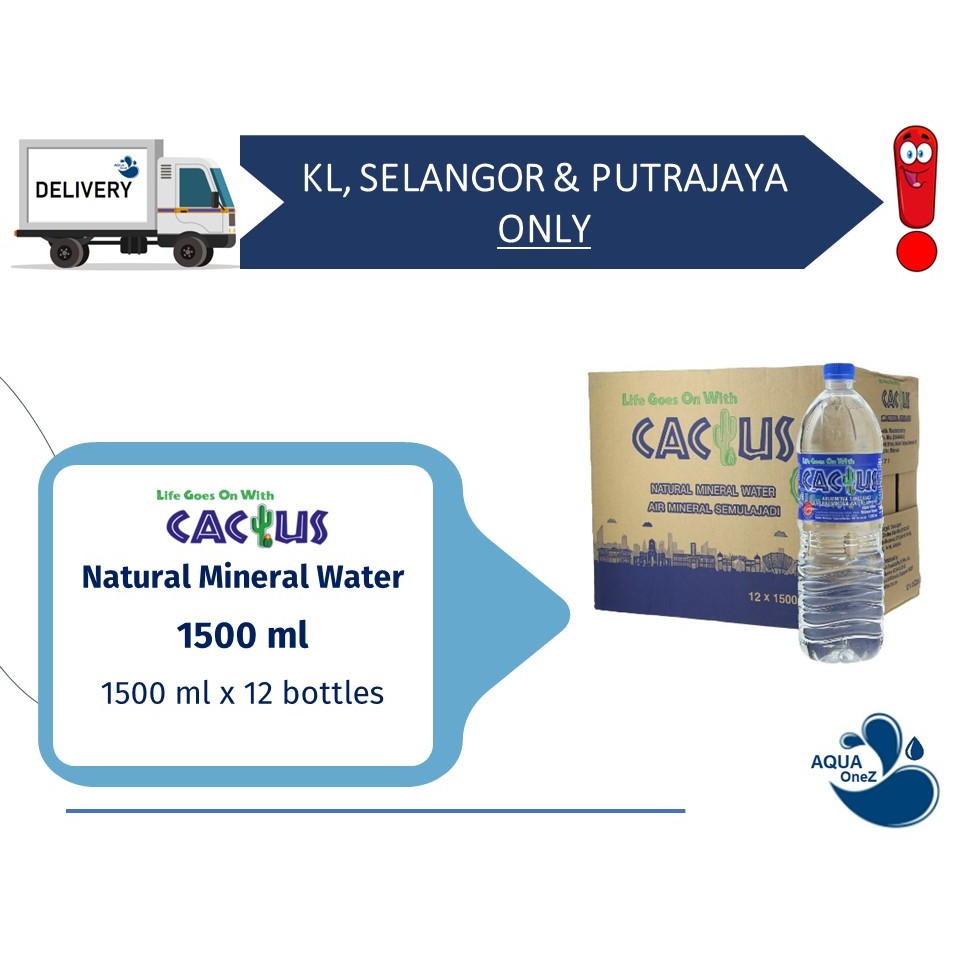 Cactus Natural Mineral Water 1500ml x 12 bottles | Shopee Malaysia