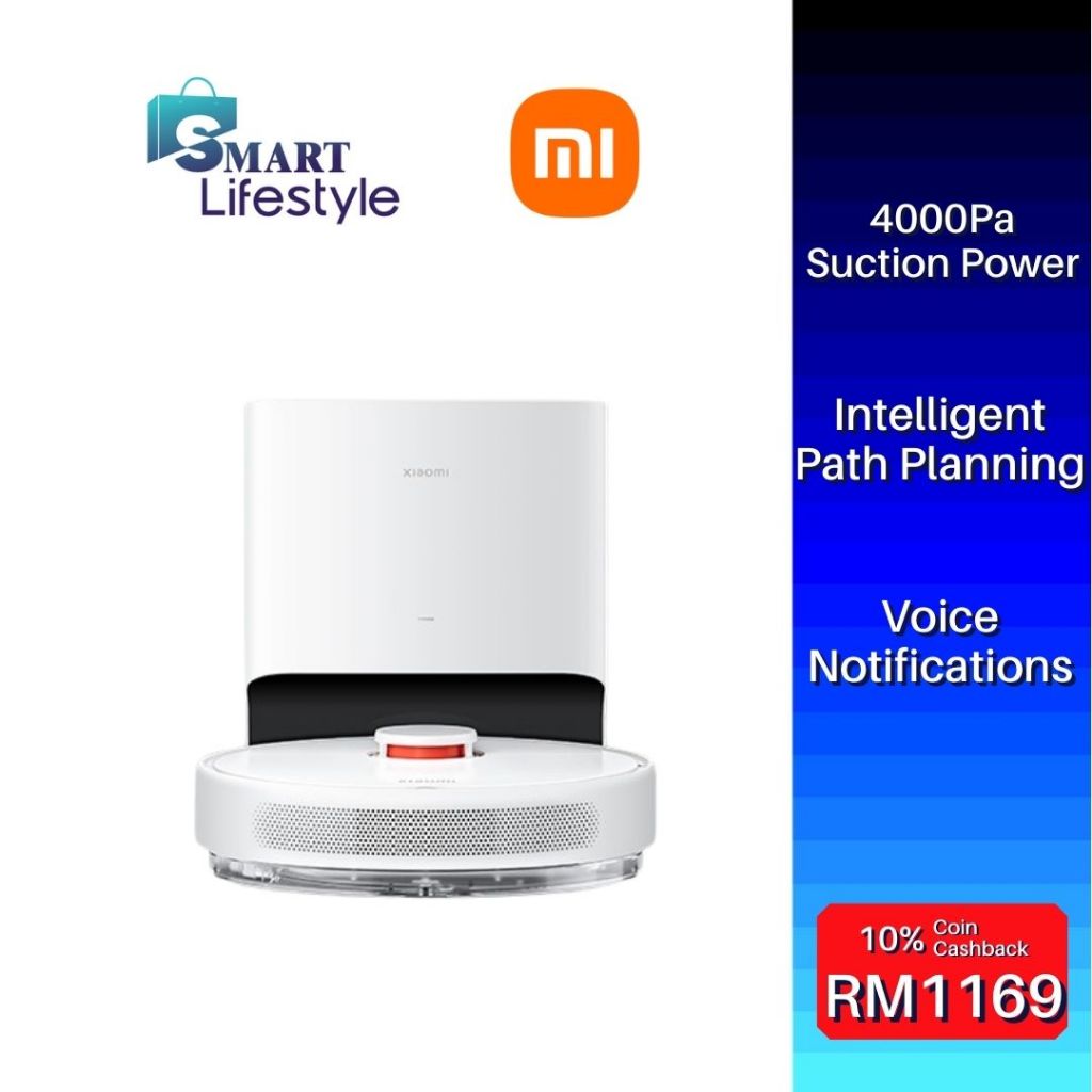 Xiaomi Robot Vacuum X10, Mi Malaysia Warranty, 2 in 1 Mopping System, Automatic Smart Cleaning Function