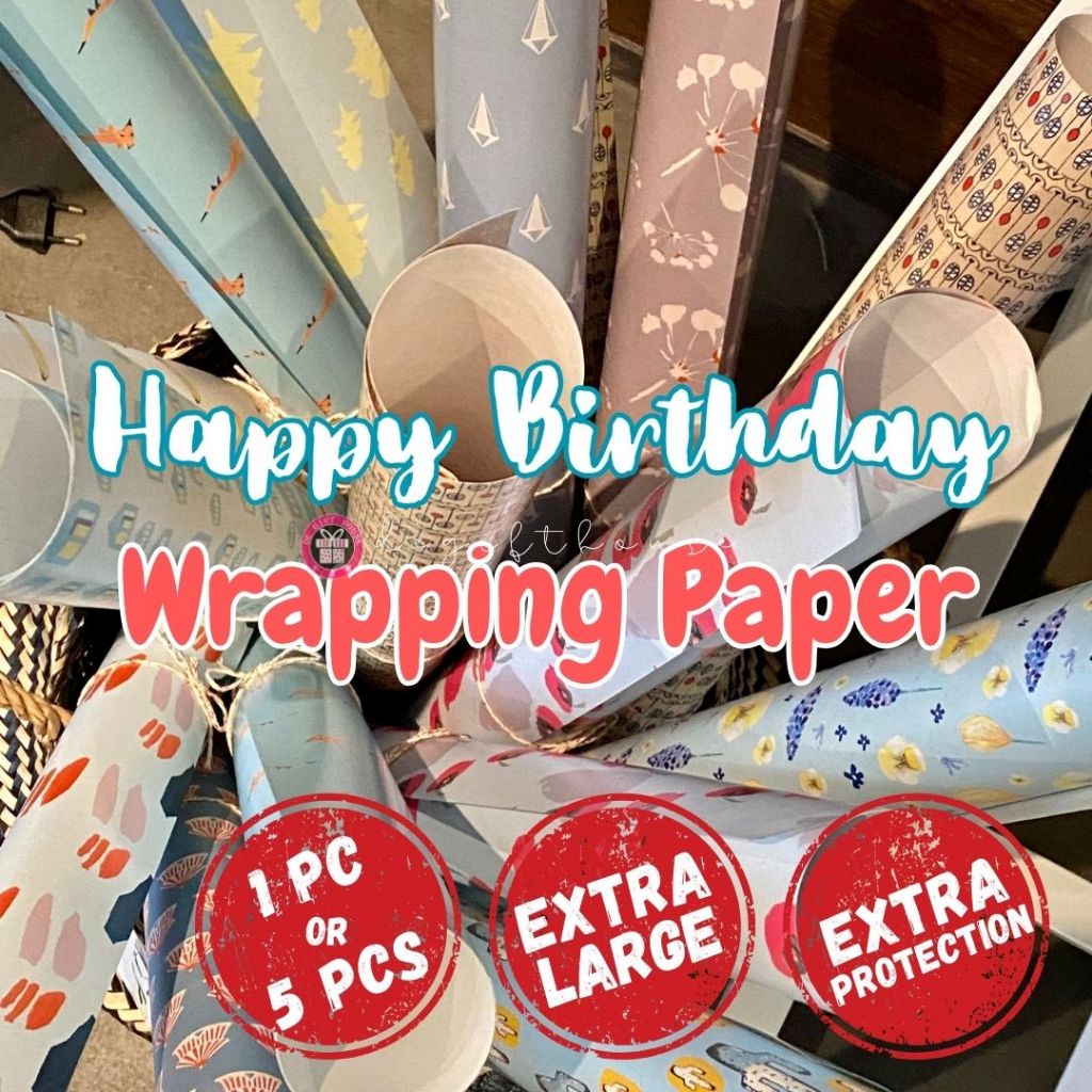 Happy Birthday Gift Wrapping 礼物纸 Extra Large Paper Kertas Balut Hadiah ...