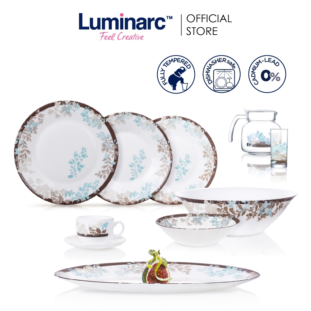 Luminarc 46Pcs Foliage Jumbo Dinner Set - Flora (46 Pieces) [Model ...