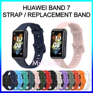 Silicone Strap for Huawei Band 7 Strap Accessories Smart Replacement  Watchband Wristband Correa Bracelet for Huawei Hornor Band 7 -Orange peel