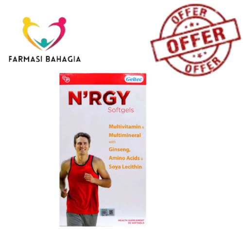 GELTEC N'RGY MULTIVITAMIN & MINERALS WITH GINSENG, AMINO ACID