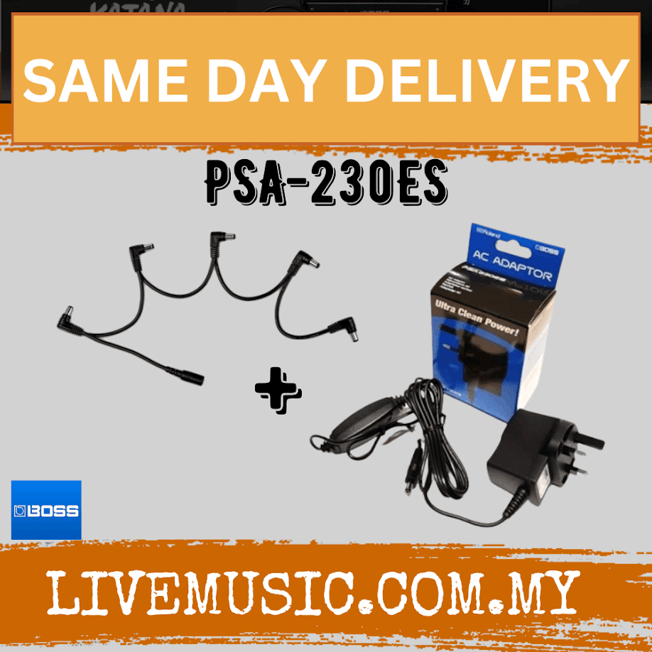 Boss PSA230ES + 5 way Daisy Chain Pedal Power Supply adapter 9V 500mA