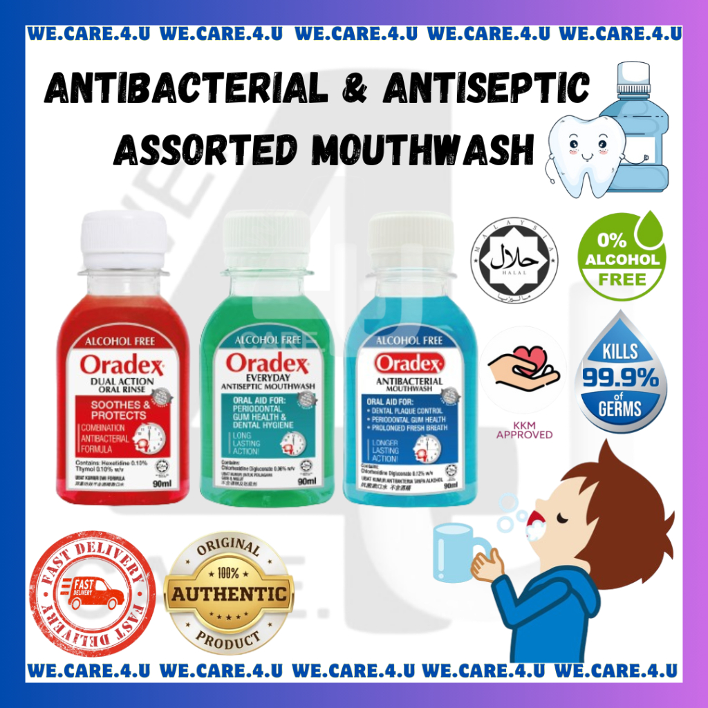 ORADEX ALCOHOL FREE ANTIBACTERIAL & ANTISEPTIC MOUTHWASH 90ML (EVERYDAY