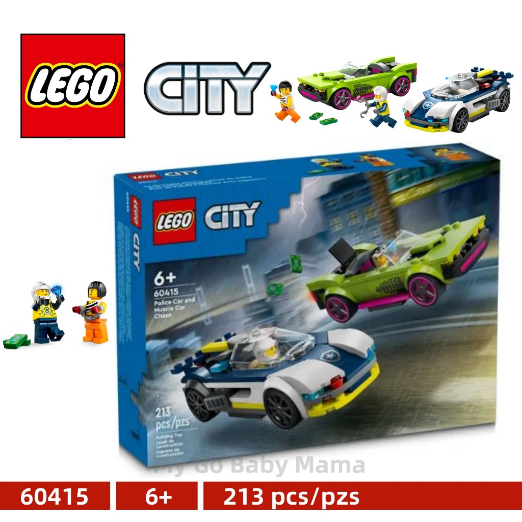 LEGO City 60415 Police Car and Muscle Car Chase ( 213 Pieces ) 6 years+ ...