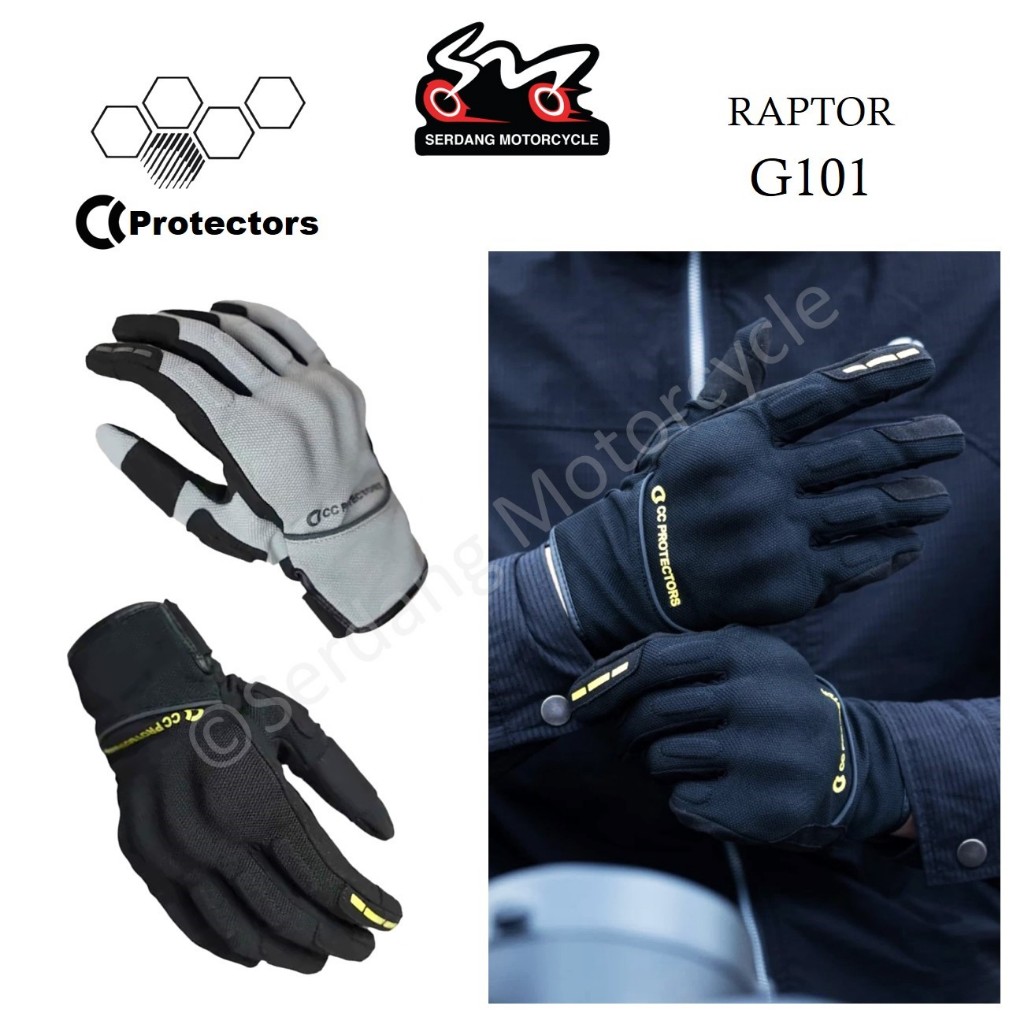 CC PROTECTORS G101 Raptor Riding Glove Minimalist Sarung Tangan Motor ...