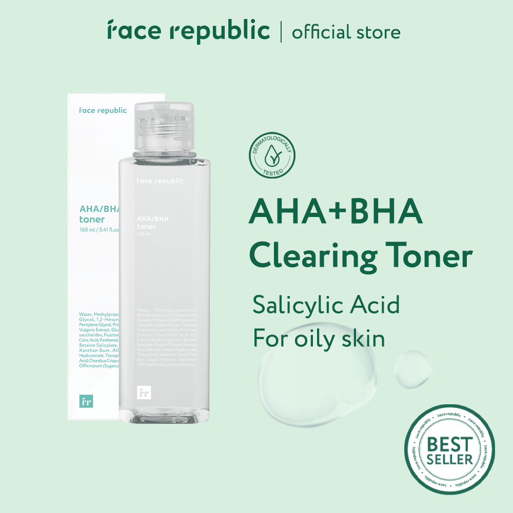 Face Republic AHA/BHA Toner for Oily Sensitive Skin (160ml) Shopee