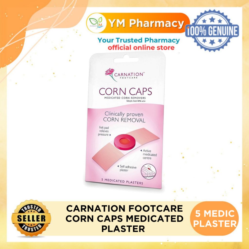 CARNATION FOOTCARE CORN CAPS MEDICATED PLASTERS WITH SALICYLIC ACID 40% ...