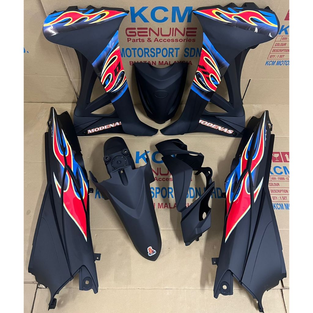 COVER SET MOTOR MODENAS CT100/ CT110 VIETNAM STRIPE MATT BLACK Shopee