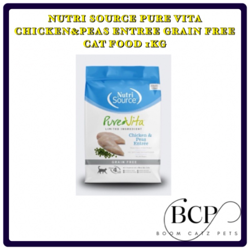 Nutri Source Pure Vita Chicken & Peas Entree Grain Free (Cat Food) 1KG