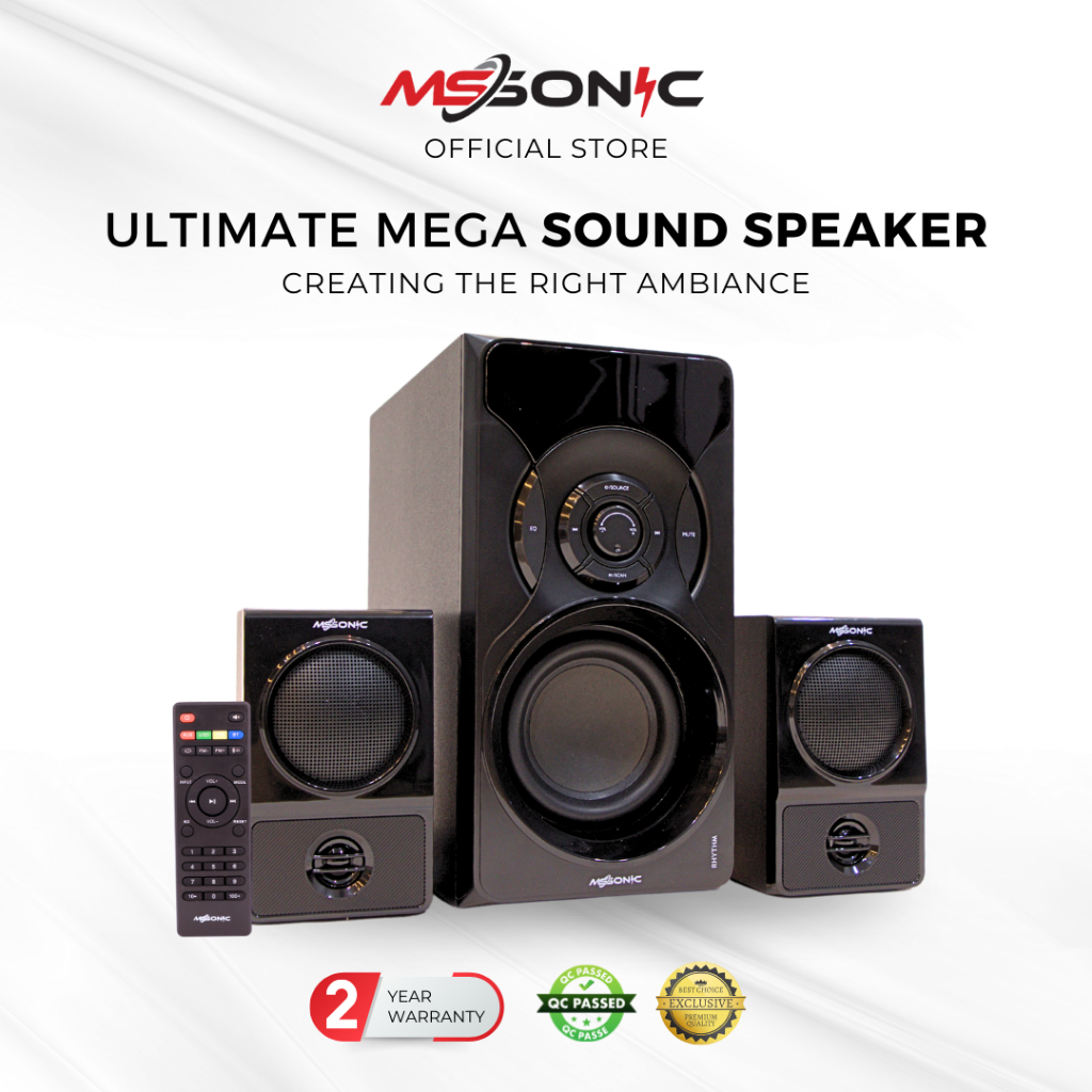 3 In 1 MS SONIC Big Mega Home Sound Speaker System Super Bass Bluetooth ...