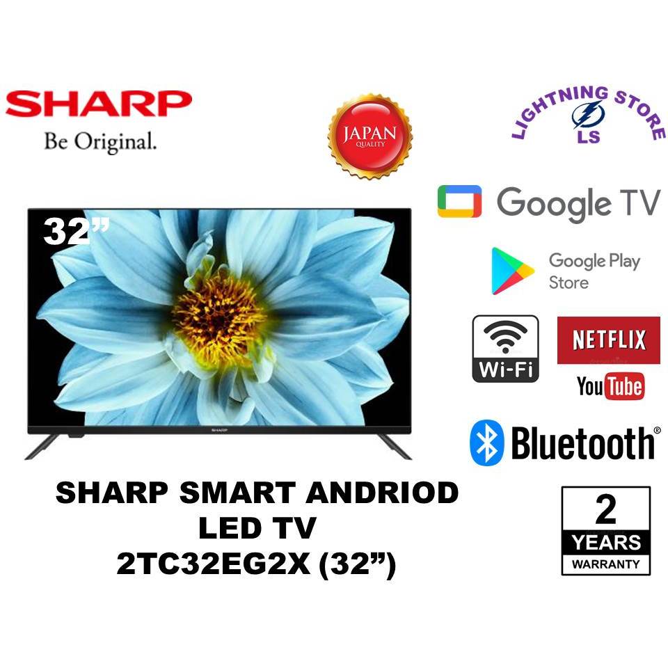 SHARP AQUOS HD Ready Google TV | 32" Netflix Youtube Chromecast ...