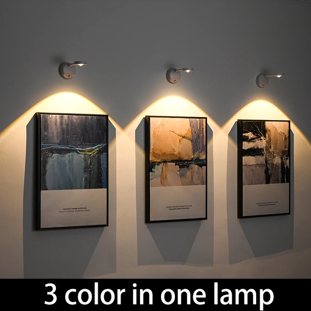 LED Motion Sensor Wall Light With Remote Control Spotlight Wireless USB ...